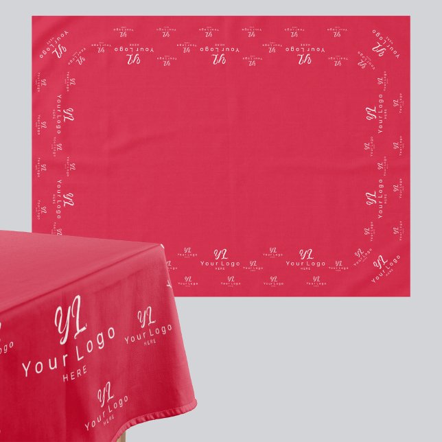 Red Custom Business Logo Trade show Display Tabl Tablecloth (Creator Uploaded)