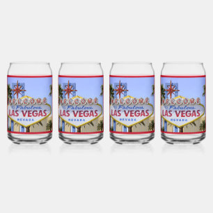 Red Custom Family Las Vegas Nevada Welcome Sign  Can Glass