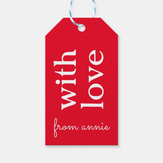Red Custom Gift Tags (Front)