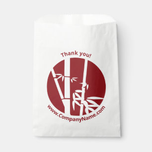 Red Custom Logo & Company Name Thank You Favour Bags