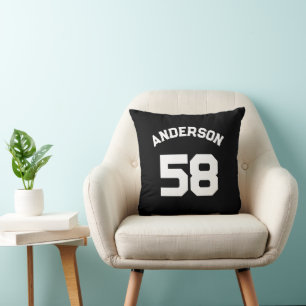 Red Custom Name & Number Sports Fan  Cushion