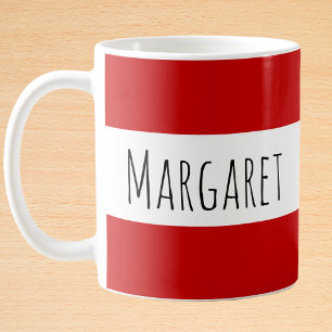 Red Custom Name Personalized  Coffee Mug