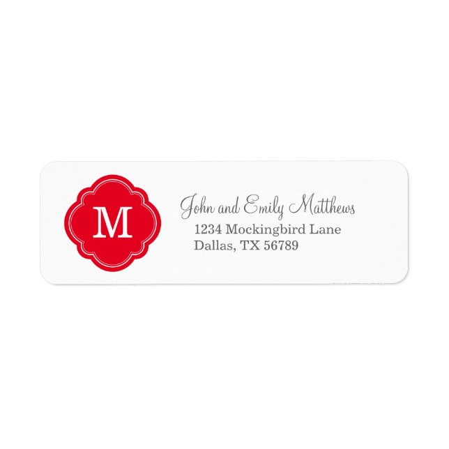 Red Custom Personalised Monogram (Front)