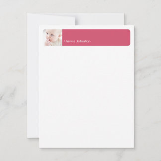 Red custom photo blank thank you flat note card