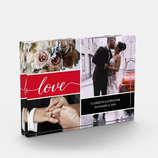 Red Custom Photo collage Wedding Love (Left)