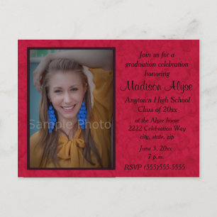 Red Custom Photo Graduation Celebration Invitation