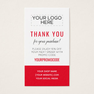 Red Custom Promo Code Discount Card
