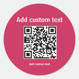red custom QR code personalize website sticker
