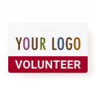 Red Custom Volunteer Badge Lanyard Event Team Logo