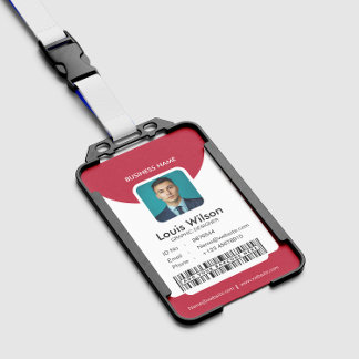 Red | Customisable Employee ID Company Security ID Badge