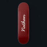 Red Customisable Skateboard<br><div class="desc">Red Customisable Skateboard. An elegant,  black,  trendy skateboard. Personalise with a name of your own. Make a fun gift for yourself or a birthday gift for somebody you love.</div>