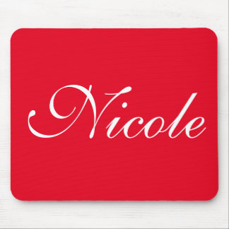 Red Customized Name Mouse Mat