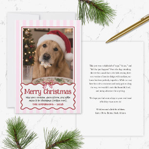 Red Cute Dog Funny Christmas Card Pet Humour