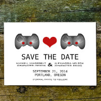 Red Cute Gamer Save the Date Invite