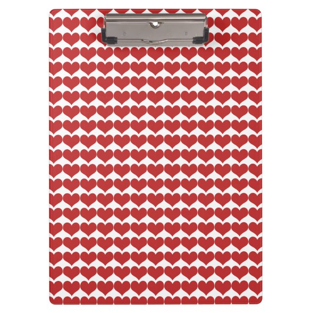 Red Cute Hearts Pattern Clipboard (Front)