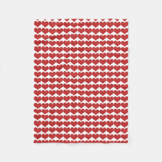 Red Cute Hearts Pattern Fleece Blanket