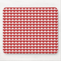 Red Cute Hearts Pattern Mousepad