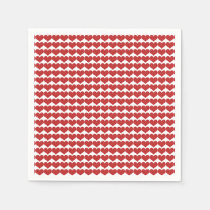 Red Cute Hearts Pattern Paper Napkins