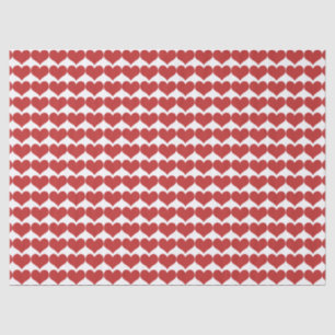 Red Cute Hearts Pattern Tissue Paper