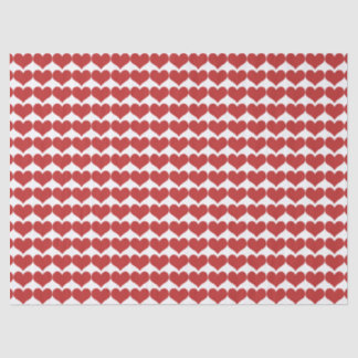 Red Cute Hearts Pattern Tissue Paper