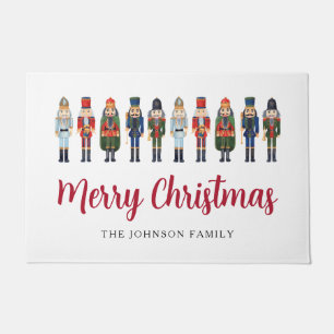 Red Cute Nutcracker Merry Christmas  Doormat