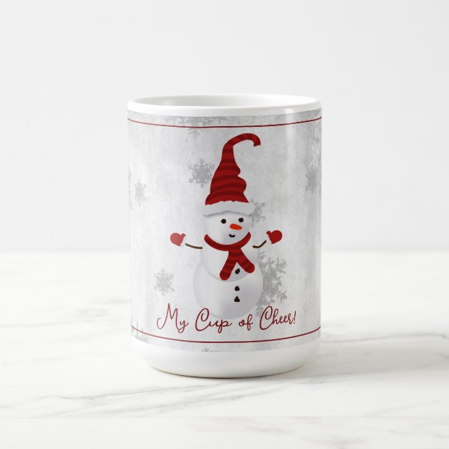 Red Cute Snowman Holiday Mug (Center)