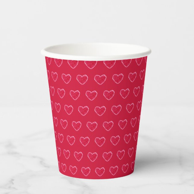 Red Cute Sweetheart Pattern Baby Shower Paper Cups (Front)