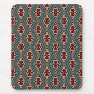 Red Cyan Copper Azulejos Tile Elegance Name Mouse Mat