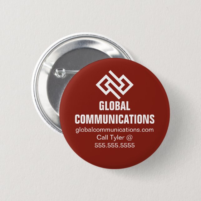 Red Cyber Technology Computer Company Custom 6 Cm Round Badge (Front & Back)