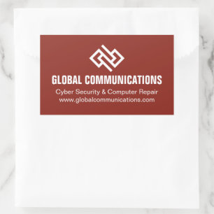 Red Cyber Technology Computer Company Custom Rectangular Sticker