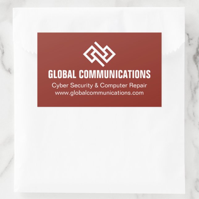 Red Cyber Technology Computer Company Custom Rectangular Sticker (Bag)
