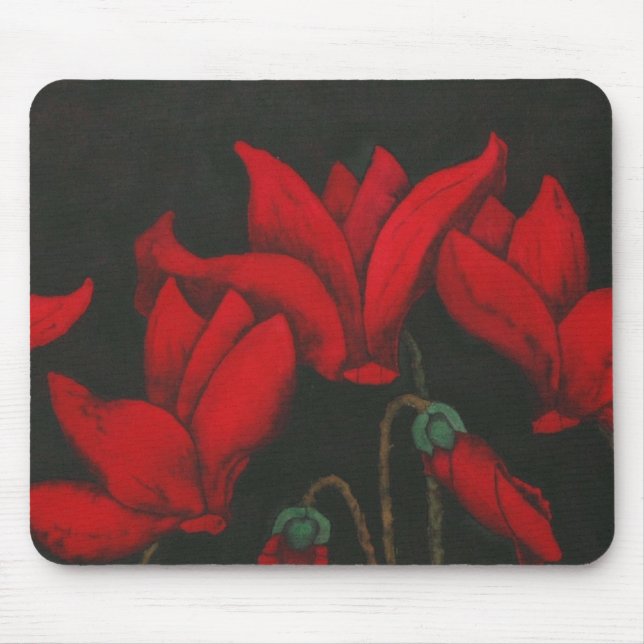 "Red Cycalman" Floral Mousepad (Front)