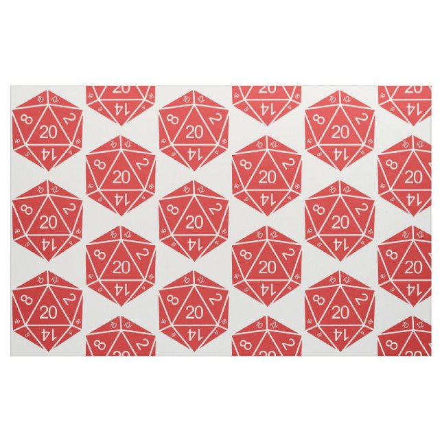 Red D20 Dice Fabric (Fat Quarter)