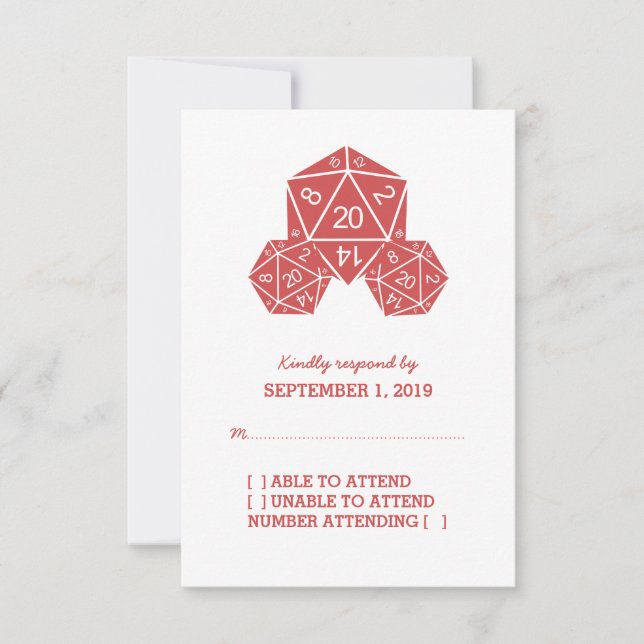 Red D20 Dice Response Card (Front)
