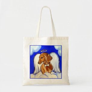 Red Dachshund Angel Tote Bag