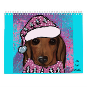 Red Dachshund Calendar