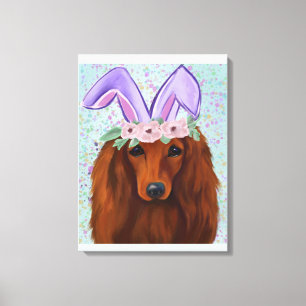 RED DACHSHUND             CANVAS PRINT