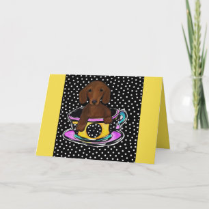 Red Dachshund Card