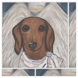 Red Dachshund Fabric