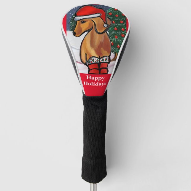 Red Dachshund    Golf Head Cover (Front)