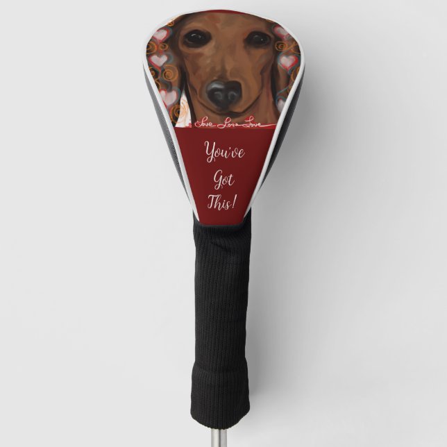 Red Dachshund    Golf Head Cover (Front)