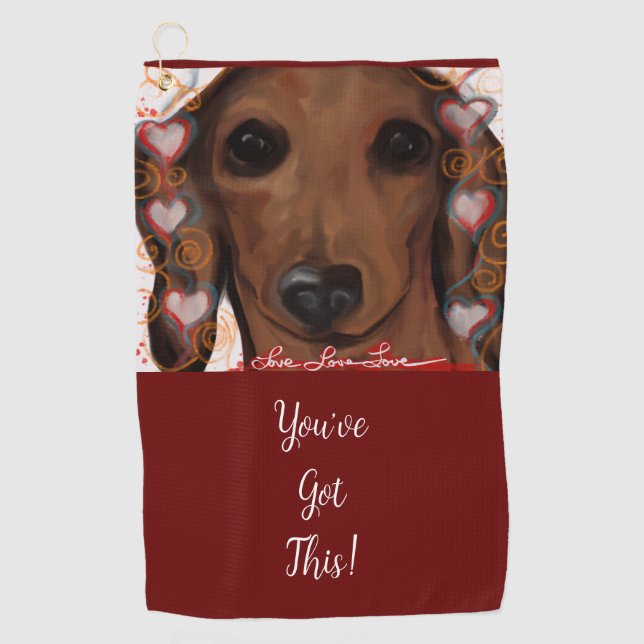 Red Dachshund     Golf Towel (Front)
