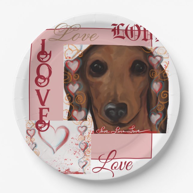 Red Dachshund      Paper Plate (Front)