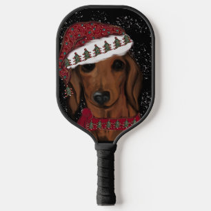 Red Dachshund Pickleball Paddle