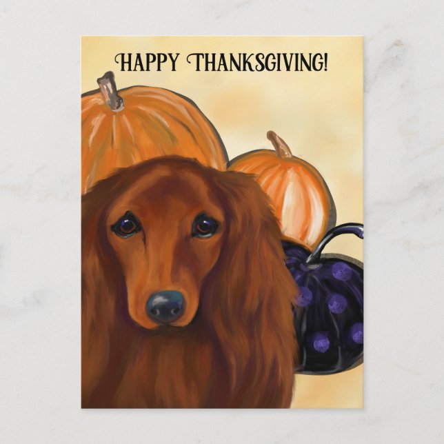 RED DACHSHUND               POSTCARD (Front)