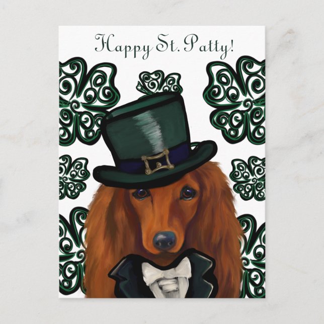 RED DACHSHUND            POSTCARD (Front)