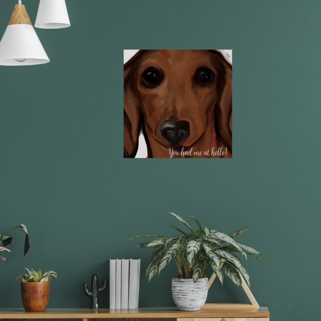 RED DACHSHUND         POSTER (Living Room 1)