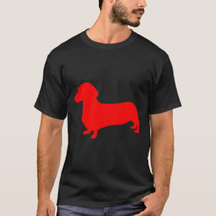 Red Dachshund Silhouette T-Shirt