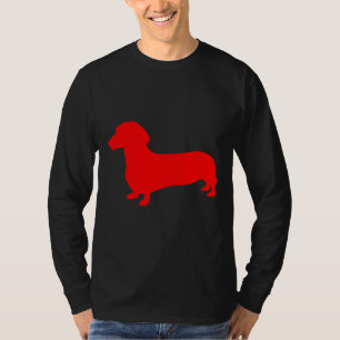 Red Dachshund Silhouette T-Shirt