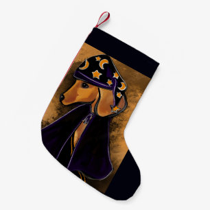Red dachshund  small christmas stocking